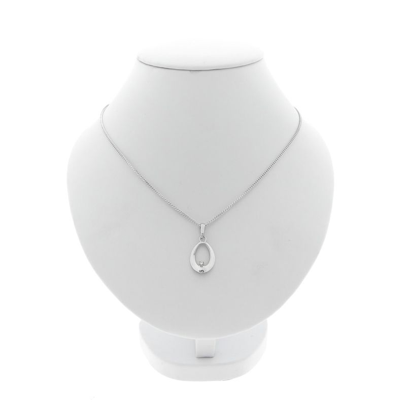 Image 6 of White gold pendant with diamond; 0.02 ct.