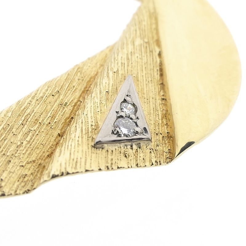 Image 6 of Vintage gold brooch with diamonds; 0.04 ct.