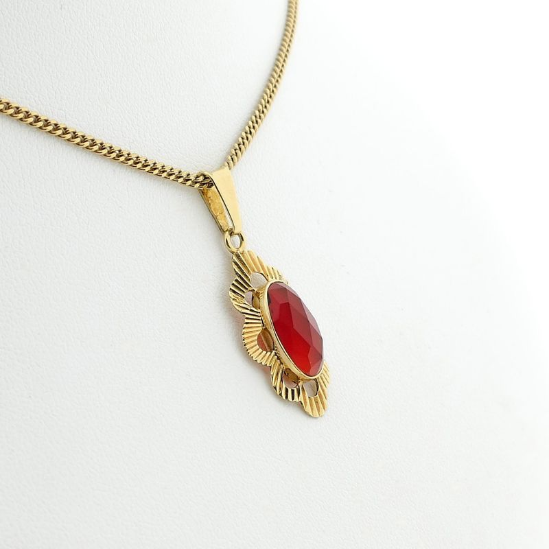 Image 7 of Gold Pendant with Carnelian