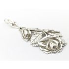 Image 2 of Silver pendant with a floral motif