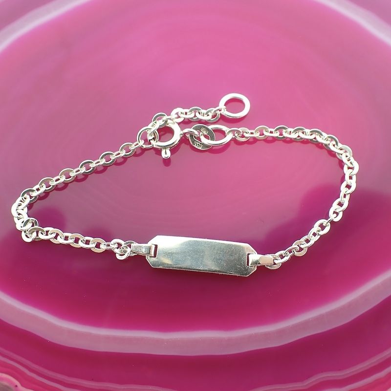 Image 3 of Silver link bracelet with engraving plate