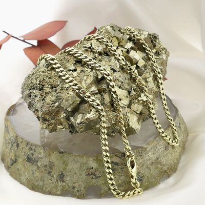 Image 2 of Gold gourmet link chain | 56.5 cm