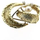 Image 7 of Two-tone gold fantasy brooch with diamond and pearl