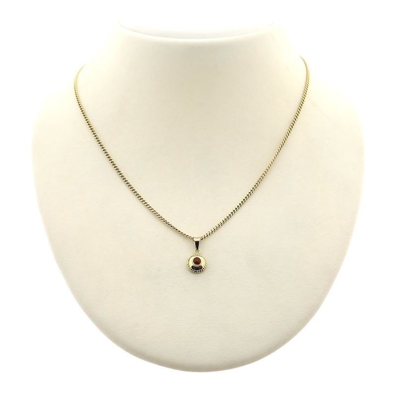 Image 2 of Antique gold pendant with blood coral