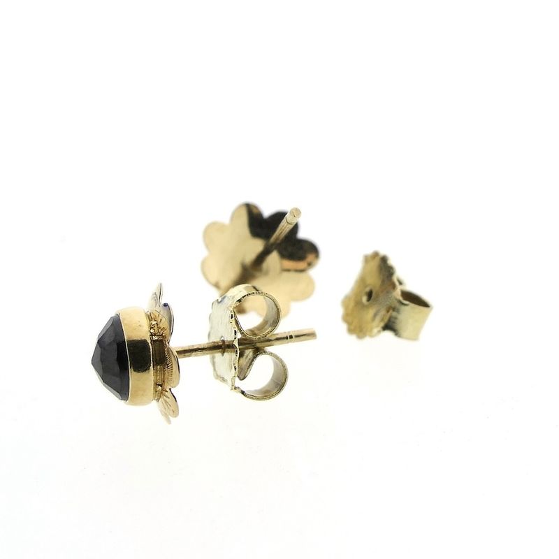 Image 7 of Vintage gold stud earrings with garnet