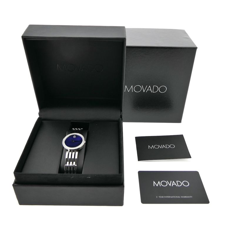 Image 16 of Movado Esperanza; Women's watch with diamonds and Bleu 'Mother of Pearl' dial; 0607231