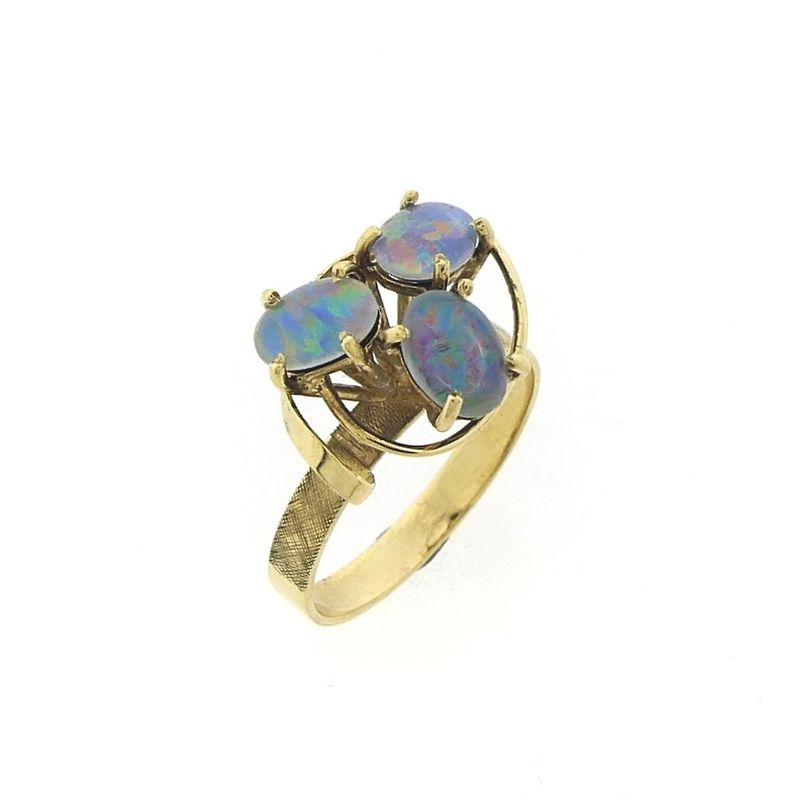Image 1 of 9 Carat Triple Opal Ring | Vintage