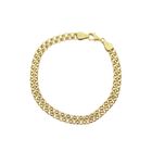 Image 3 of Double gold jasseron link bracelet | 19 cm