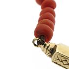 Image 6 of Blood coral bead necklace with gold clasp; Antique | 67 cm