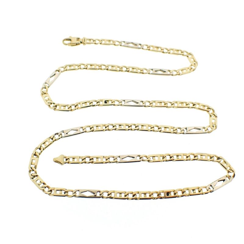 Image 6 of Two-tone gold men's necklace with diamonds | 62 cm