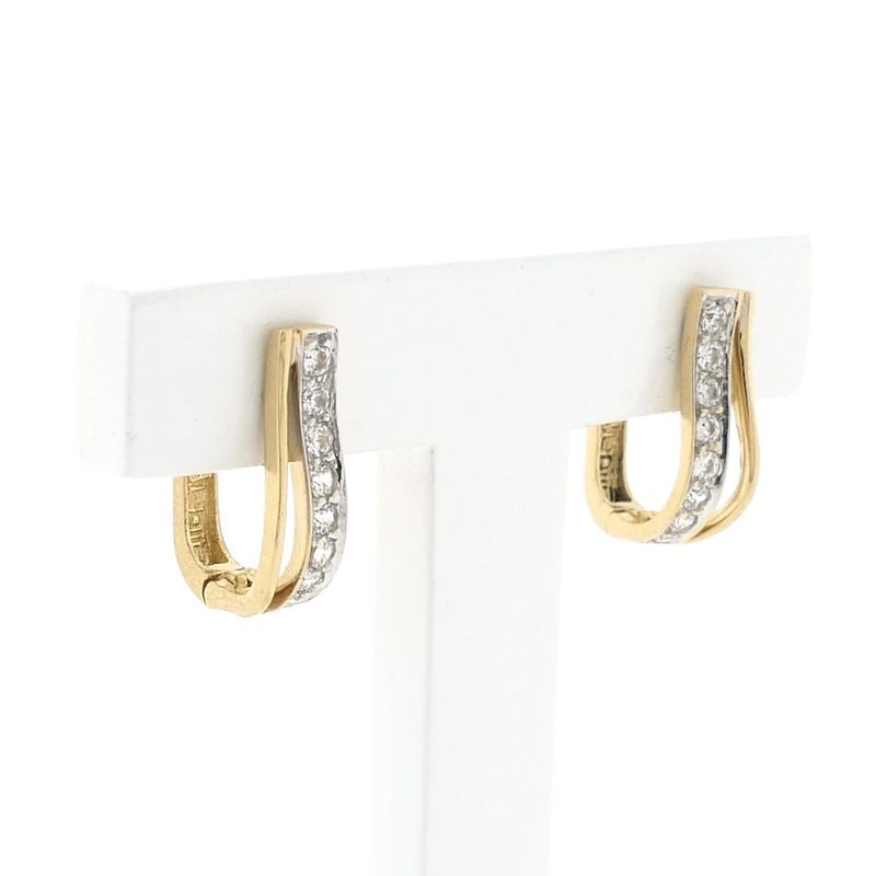 Image 4 of Gold stud earrings with zirconia