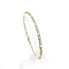 Image 1 of Two-tone gold Figaro link bracelet