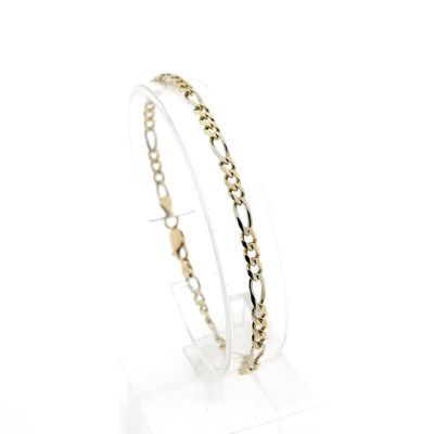 Two-tone gold Figaro link bracelet Image 1 of Two-tone gold Figaro link bracelet