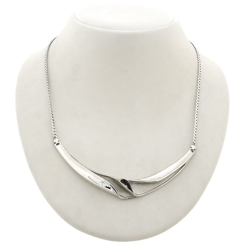 Image 1 of Silver necklace with fixed pendant | 42 cm