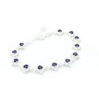 Image 2 of Silver bracelet set with white and purple zirconia