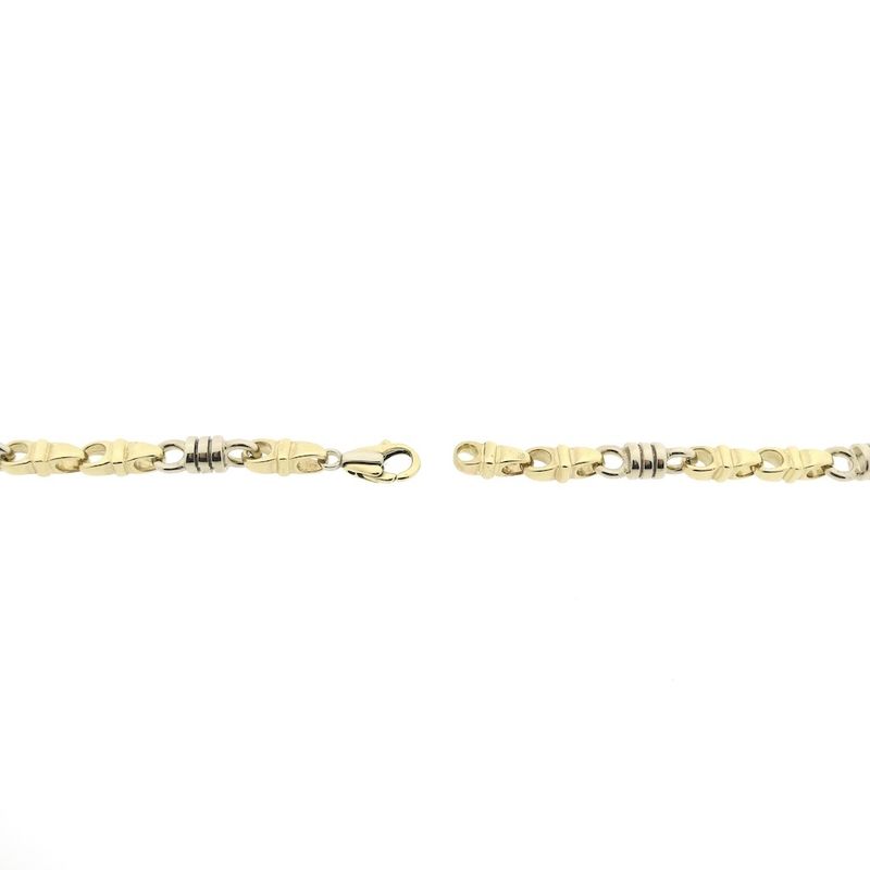 Image 4 of Two-tone solid gold Monte Carlo link chain; Men's