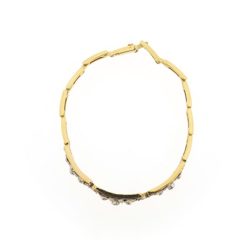 Image 3 of Gold link bracelet with ruby ​​and diamonds; 0.89 ct.