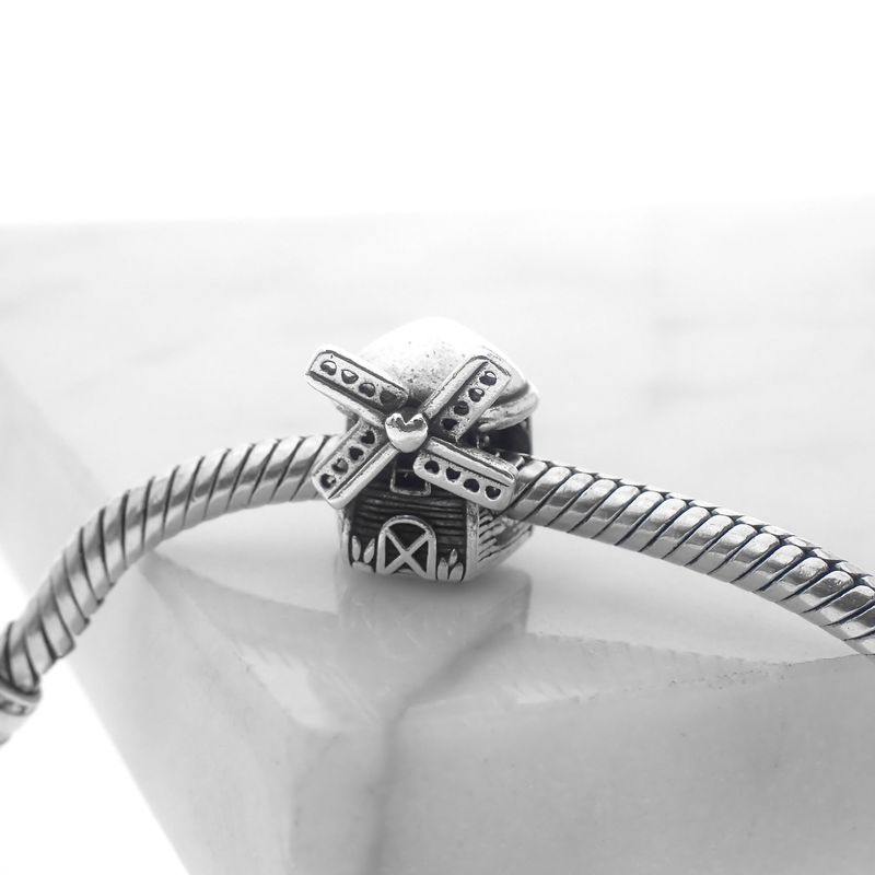 Image 2 of Pandora Moments charm; Silver; Windmill