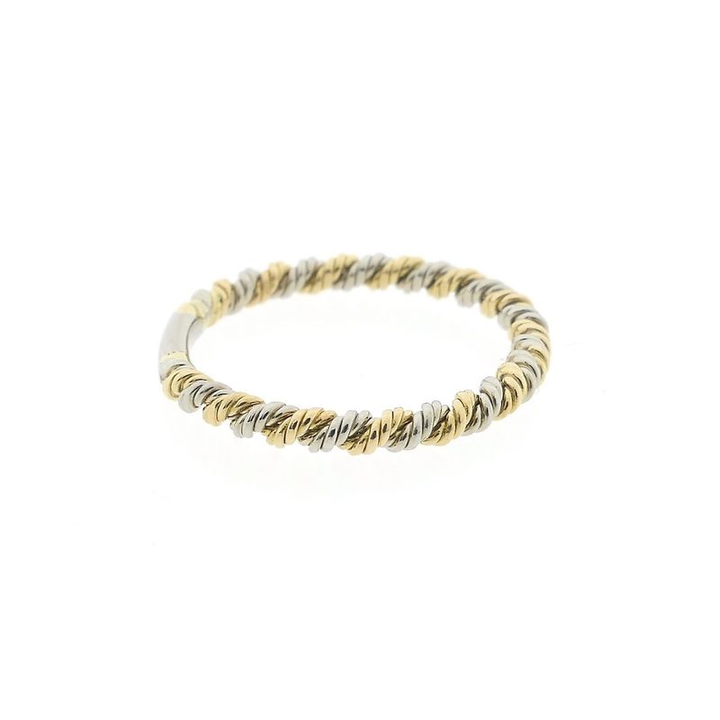 Image 6 of Two-tone gold twisted sliding ring