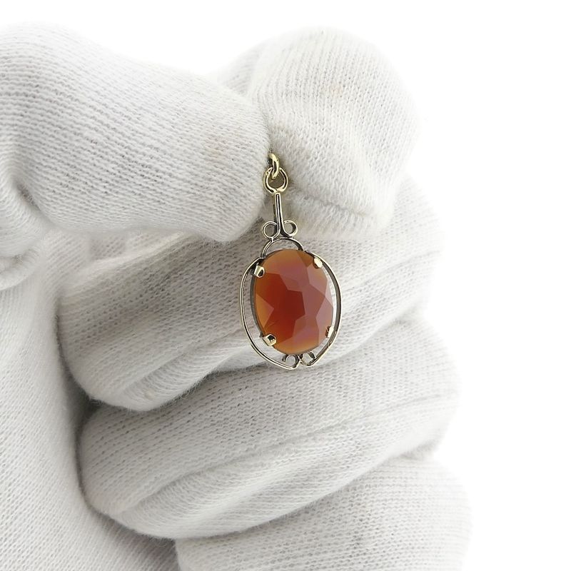 Image 6 of Gold pendant with carnelian
