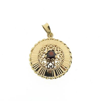 Vintage gold pendant with garnet Image 1 of Vintage gold pendant with garnet