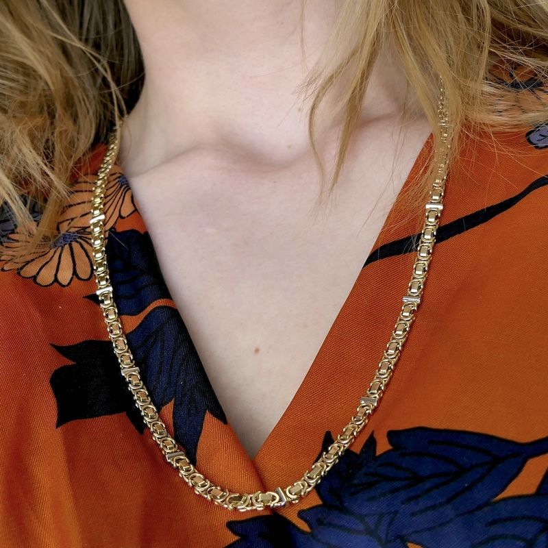 Image 2 of Two-tone gold flat king chain; Exclusive | 64 cm