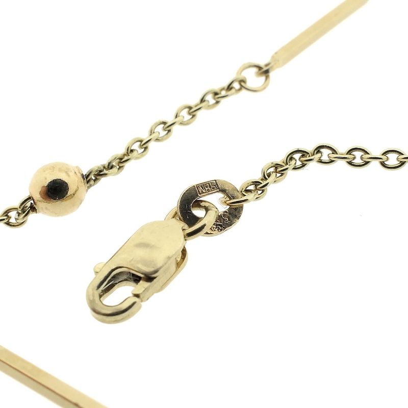 Image 5 of Gold link chain with beads and bars | 43 cm