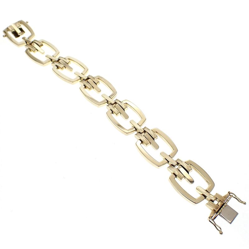 Image 4 of Gold wide link bracelet; 20 cm