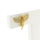 Image 3 of 21 carat gold angel stud earrings with zirconia