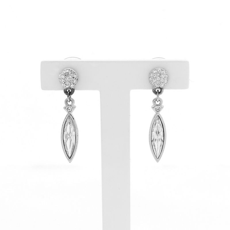 Image 1 of Silver long earrings with zirconia | Swarovski
