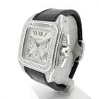 Image 2 of Cartier Santos 100 XL Chronograph 'Factory-Set' Diamonds 2891; 18k white gold watch with diamonds