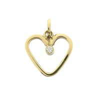Gold heart pendant with diamond | 0.08 ct.