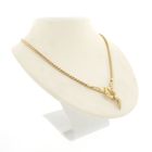 Image 6 of Gold Cardano link chain with fixed pendant and diamonds; 0.11 ct.