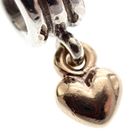 Image 3 of Pandora charm; Silver with gold; Hanging Golden Heart