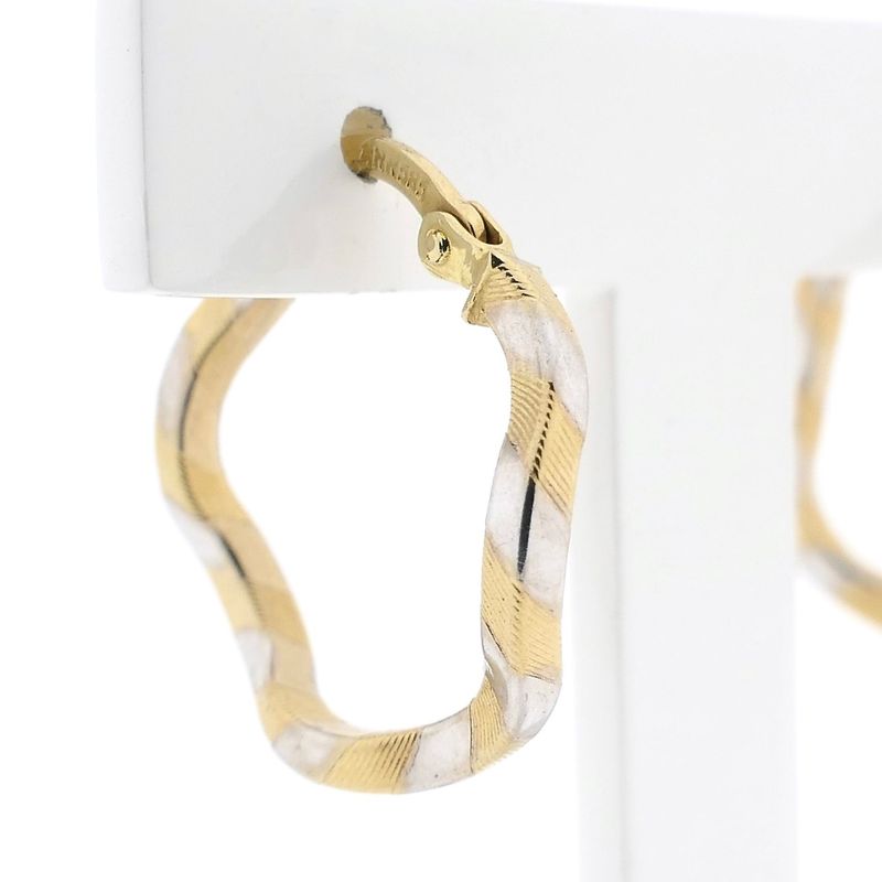 Image 4 of Bicolor Gold Earrings; Ø 19.5 mm