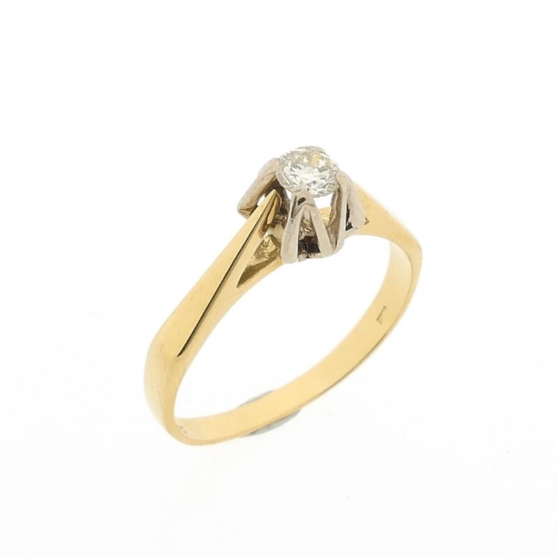 Image 1 of Gold solitaire ring with diamond | 0.20 ct.