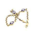 Image 10 of Two-tone gold jasseron link bracelet with Nazar (Lucky Eye); 19 cm | Midas