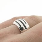 Image 6 of Wide silver ring with black enamel