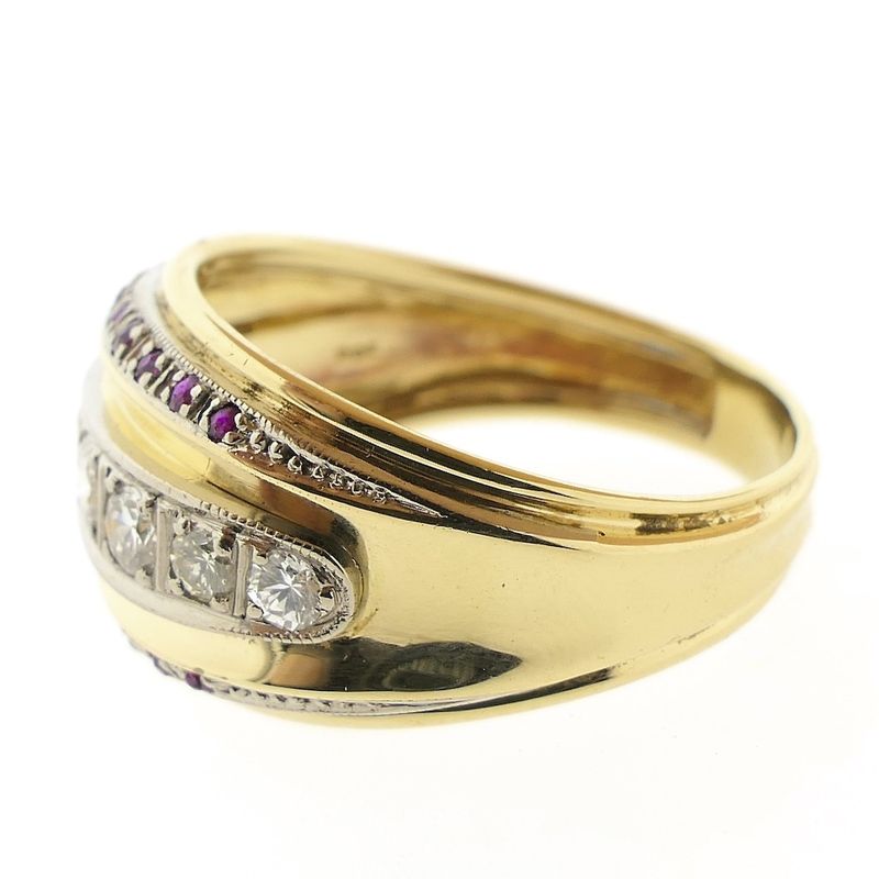 Image 7 of Gold robust ring with ruby ​​and diamond | 0.61 ct.