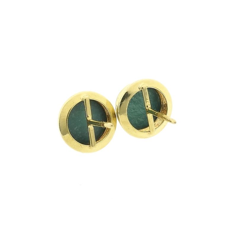 Image 7 of Gold stud earrings with turquoise