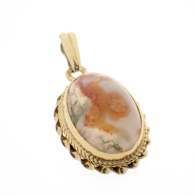 Image 7 of Gold pendant with moss agate | Vintage
