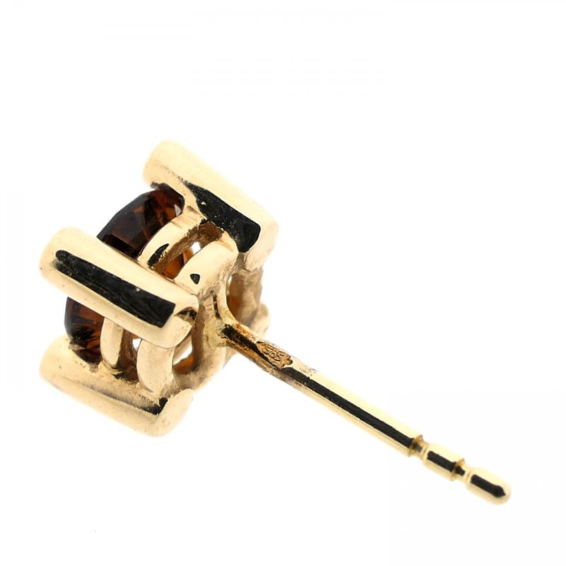 Image 8 of Bron Jewelry gold earrings with citrine and diamonds; 0.04 ct.