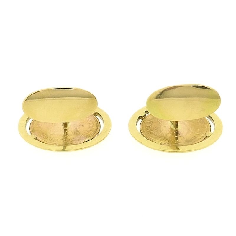 Image 7 of Gold cufflinks with 5 guilder coin Queen Wilhelmina 1912