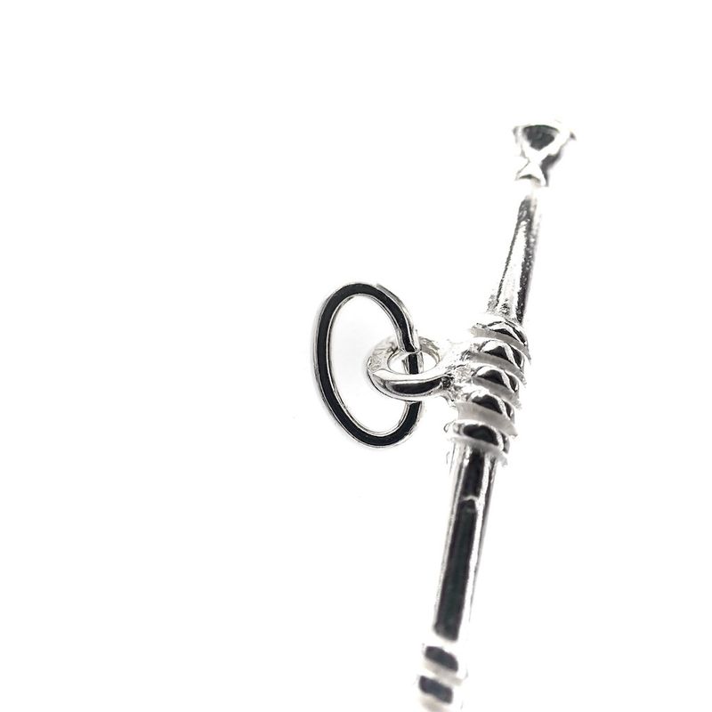 Image 2 of Silver charm of a baton majorette
