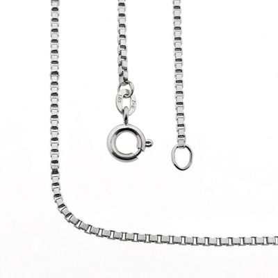 Image 1 of White gold Venetian chain | 43.5 cm