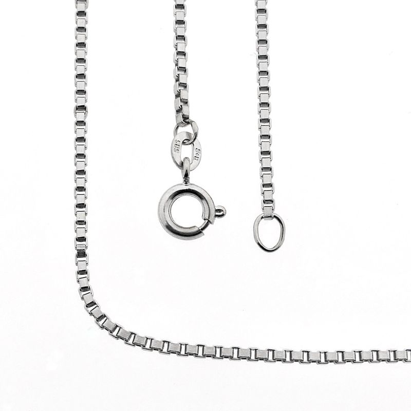 Image 1 of White gold Venetian chain | 43.5 cm