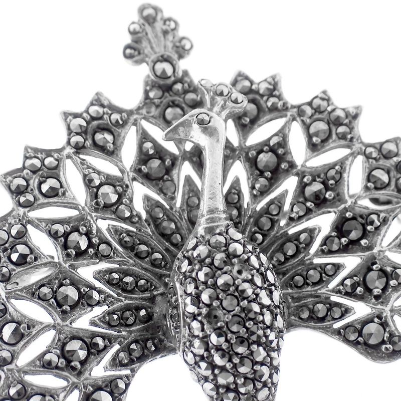 Image 3 of Vintage silver peacock brooch