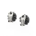 Image 3 of Silver clip-on earrings with a Zeeland button | Antique