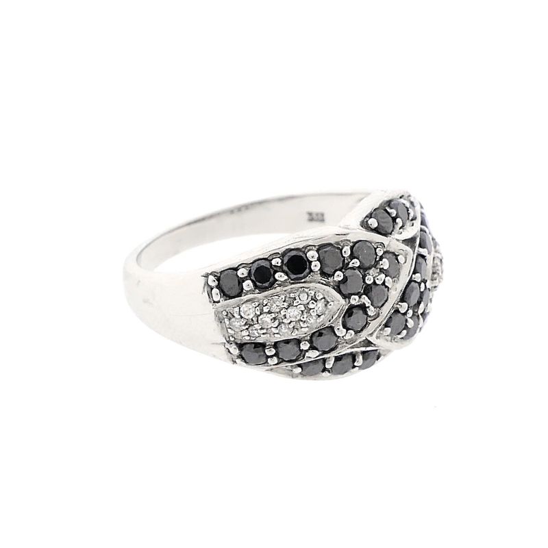 Image 3 of 8-carat ring with black moissanite and clear diamonds; 0.55 ct.