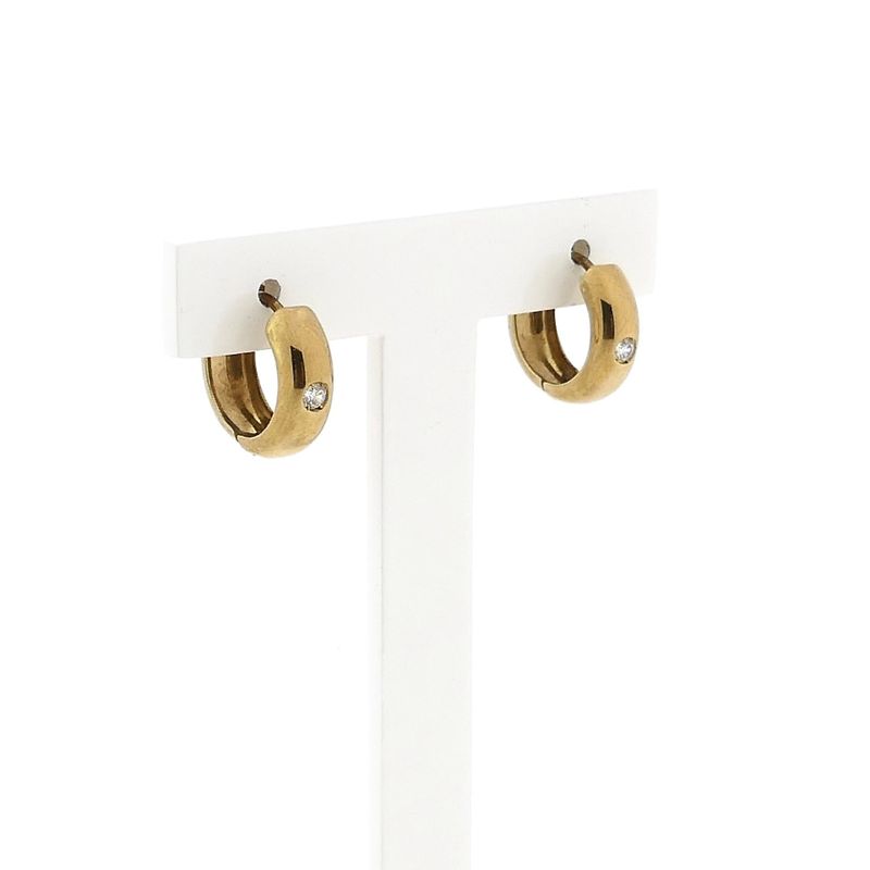 Afbeelding 3 van 8 Karaat oorringen met zirconia; Ø 14,9 mm